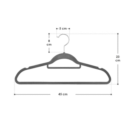Kleiderbügel Samt 50er Set Grau - Palo24