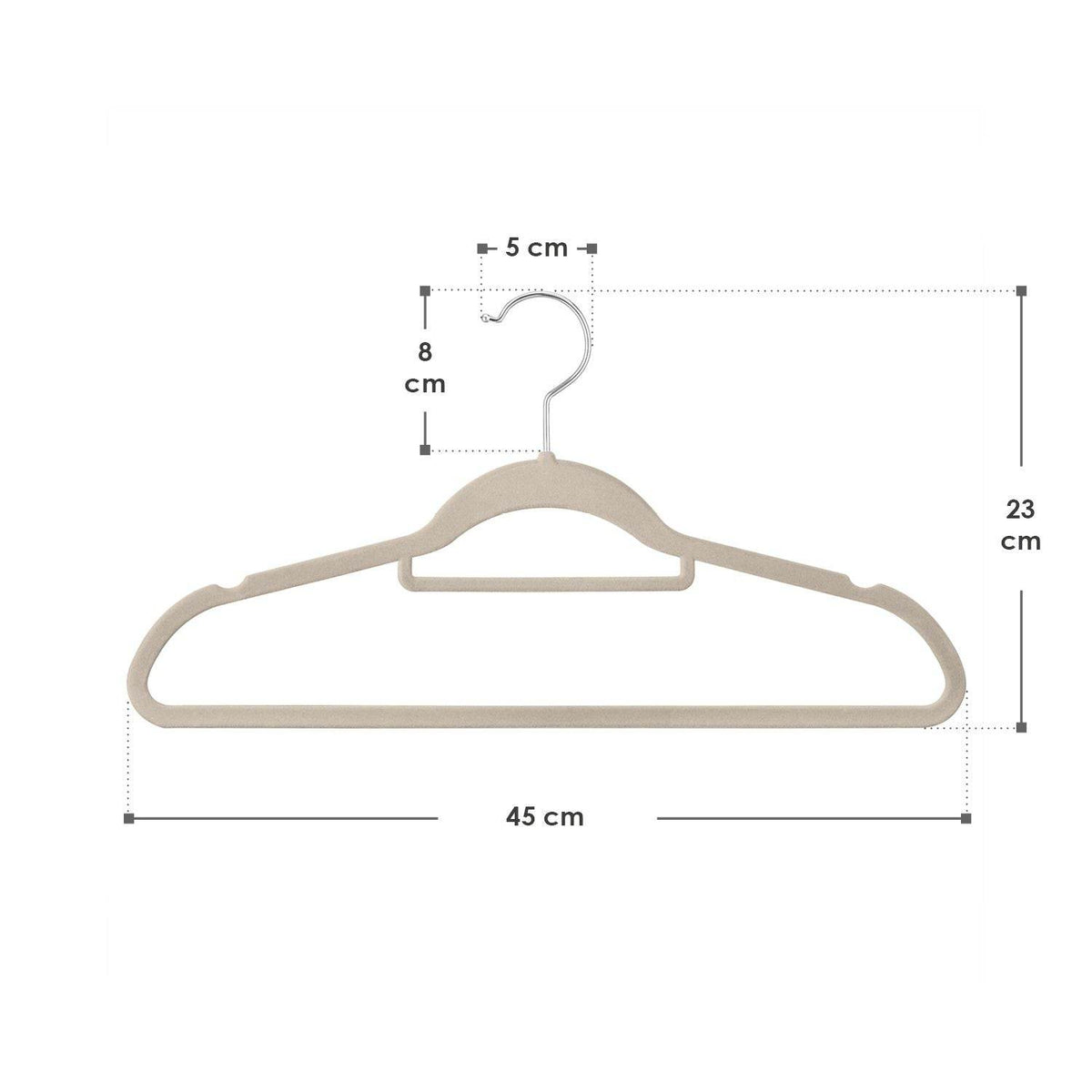 Kleiderbügel Samt 50er Set Khaki - Palo24