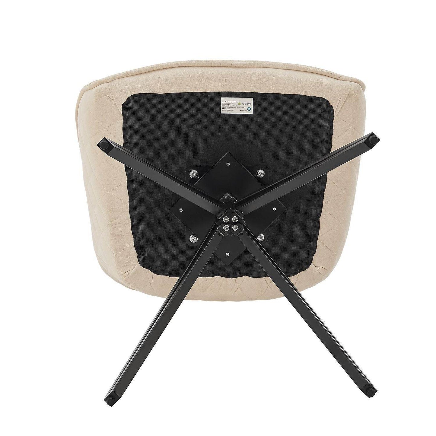 Esszimmerstuhl Drehstuhl Clyde mit Armlehne Samt Beige - Palo24