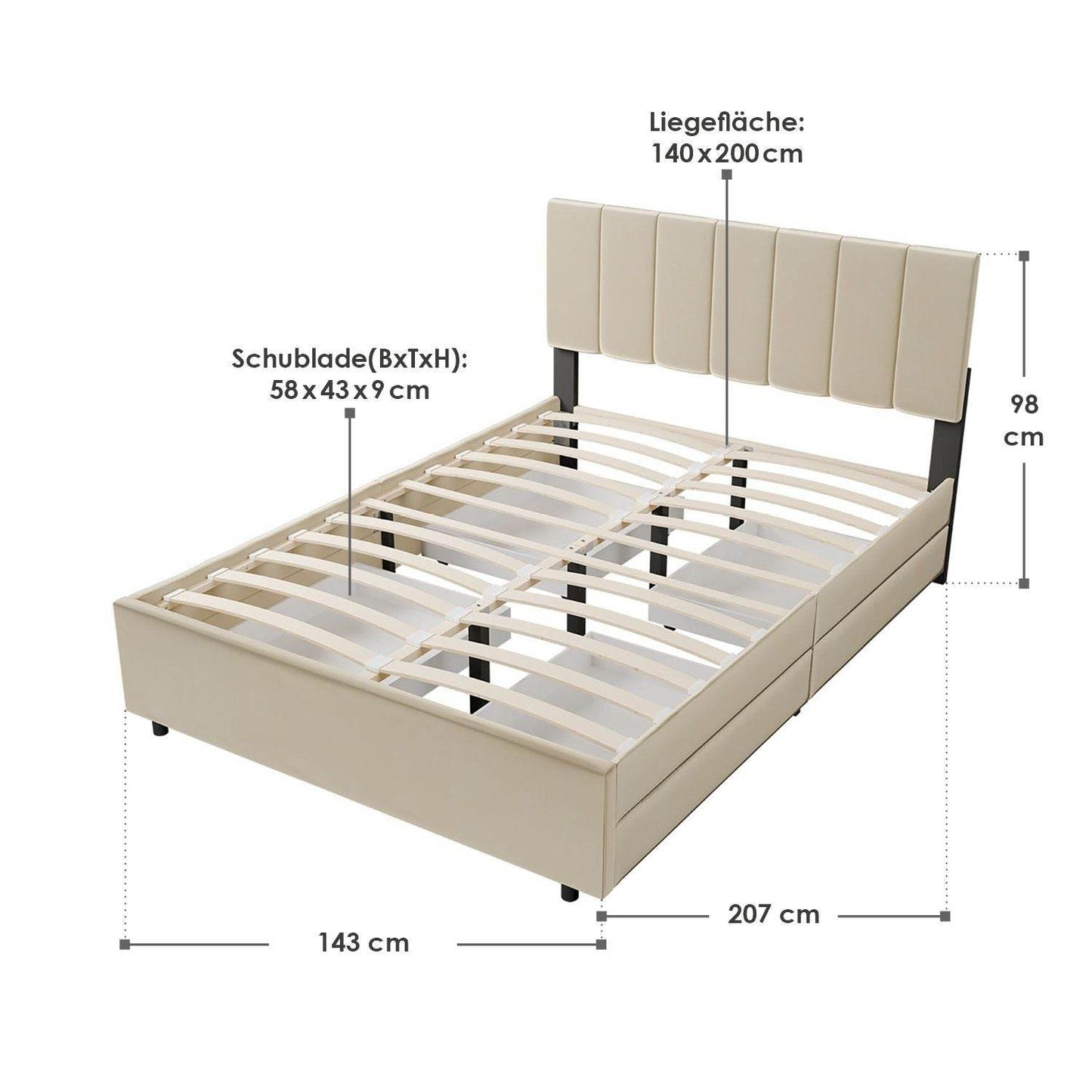 Sofa Vals Links mit PESO-Stoff - Dunkelgrau - Palo24