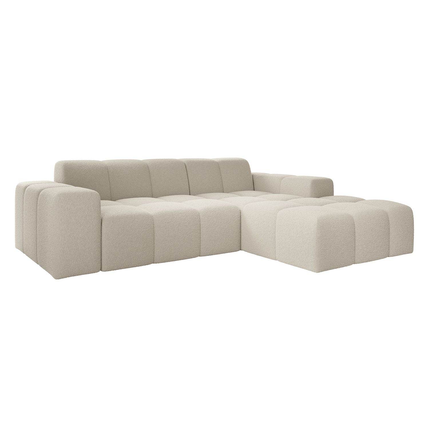 Sofa Merano Rechts - Boucle-Gewebe in Creme - Palo24