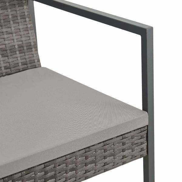 Polyrattan Sitzgruppe Bahamas L in Grau Industrial Design - Palo24