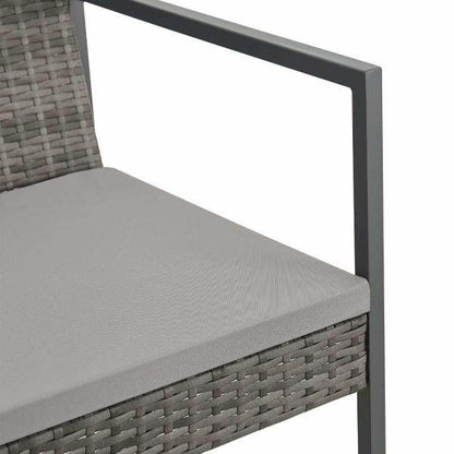 Polyrattan Sitzgruppe Bahamas L in Grau Industrial Design - Palo24