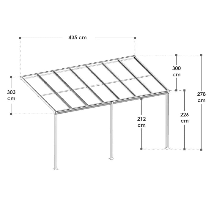 Terrassendach Borneo 4 x 3 m dunkelgrau