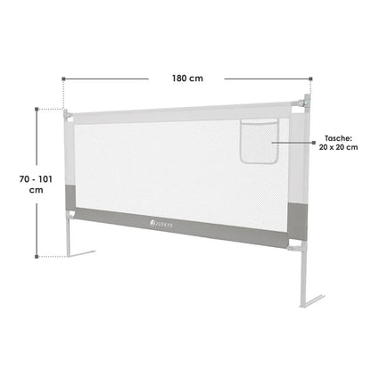 Baby Bettgitter Jaron Rausfallschutz 180 cm Grau