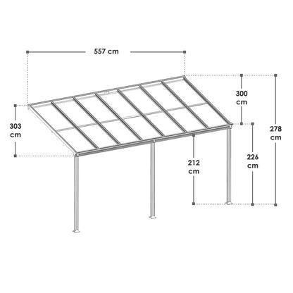 Toit de terrasse Toit de terrasse Bornéo 5,5x3 m gris