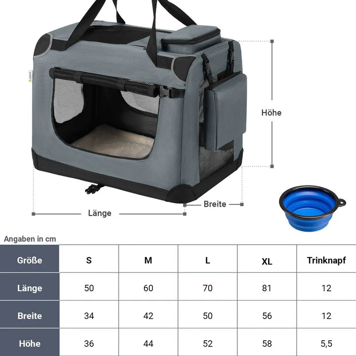 faltbare Hundetransportbox Lassie XL (dunkelgrau)