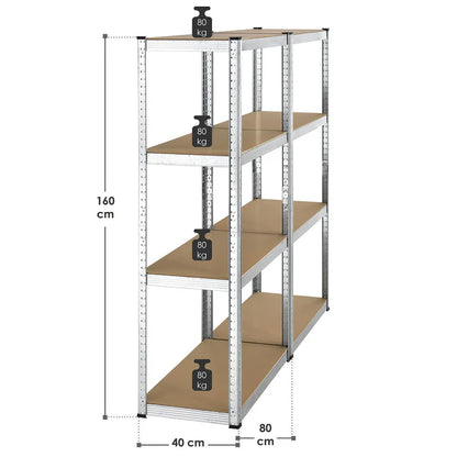 Set di 2 ripiani portaoggetti "Easy" 160 x 80 x 40 cm