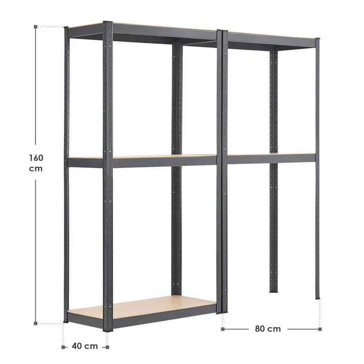 Scaffale portaoggetti Easy Set da 2 160 x 80 x 40 cm Grigio