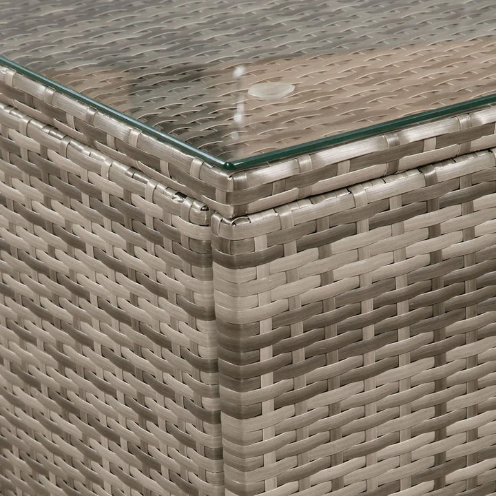 Polyrattan Lounge Sitzgruppe Nassau beige-grau mit Bezügen in Dunkelgrau