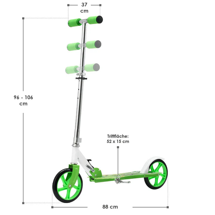 Cityroller Scooter mit XXL Rädern, Fußständer Hinterradreibungsbremse - Palo24