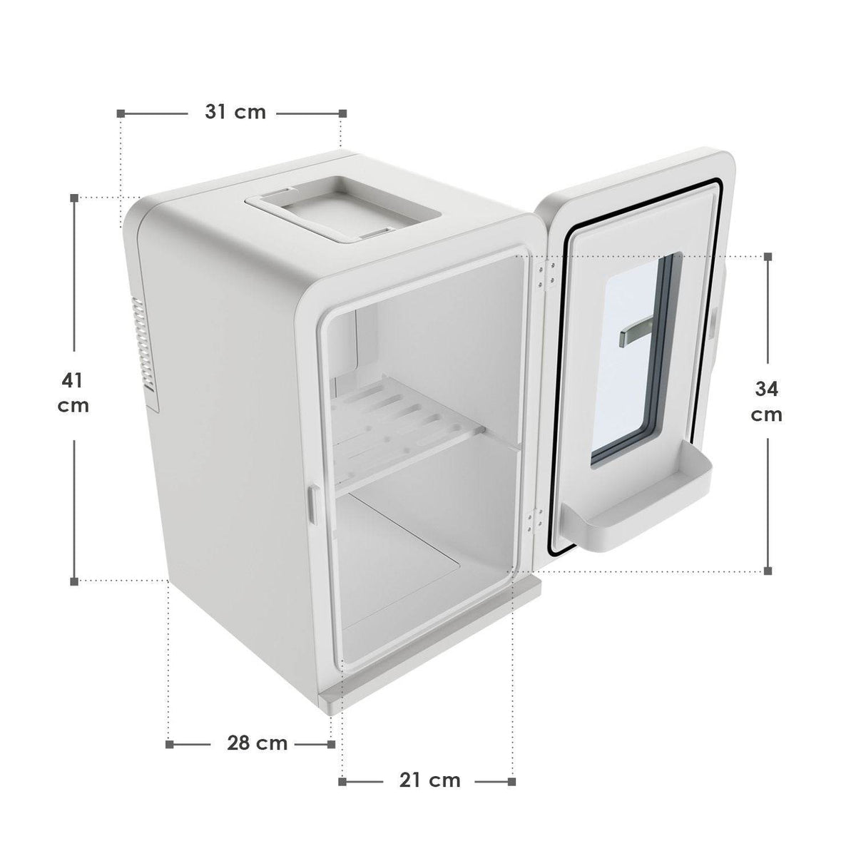 Mobiler 2in1 Mini-Kühlschrank 15 l Weiss - Palo24