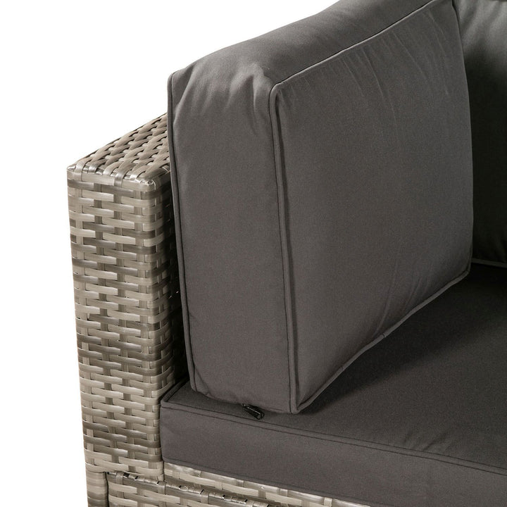 Polyrattan Lounge Sitzgruppe Nassau beige-grau mit Bezügen in Dunkelgrau