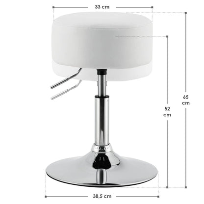 Schminktisch-Hocker Höhenverstellbar Tonia Weiss-Silber - Palo24