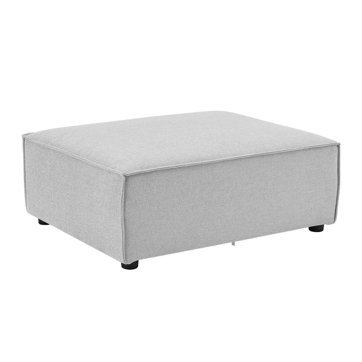 Modulares Sofa Domas XXL - Wohnlandschaft Armlehnen & Kissen - Stoff Hellgrau - Palo24