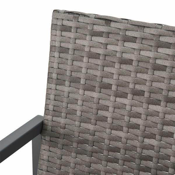 Polyrattan Sitzgruppe Bahamas L in Grau Industrial Design - Palo24