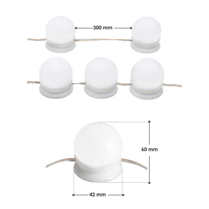 Schminktisch Lichterkette mit 10 LED Lampen und USB
