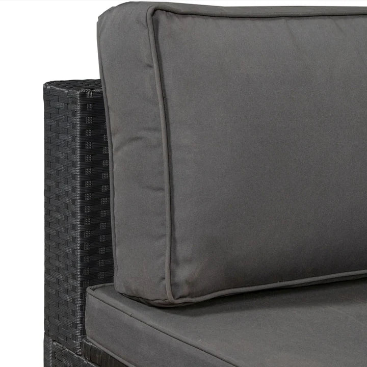 Groupe de sièges lounge en polyrotin Nassau avec revêtements gris foncé