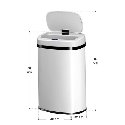 Automatischer Mülleimer mit Sensor - 50L Weiss - Palo24