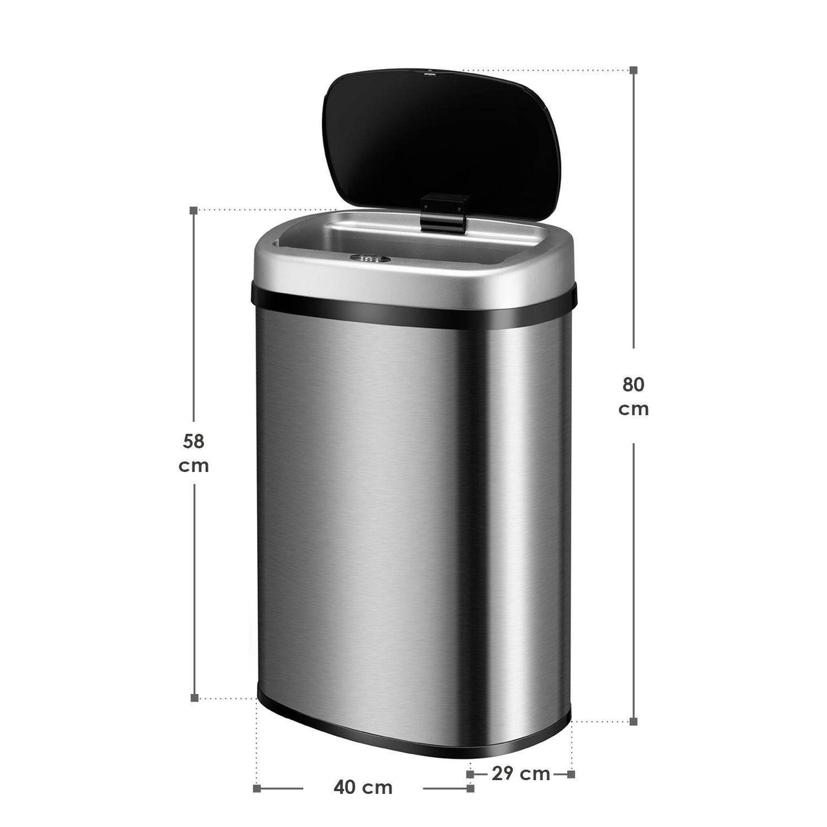 Automatischer Mülleimer mit Sensor - 50L Silber - Palo24