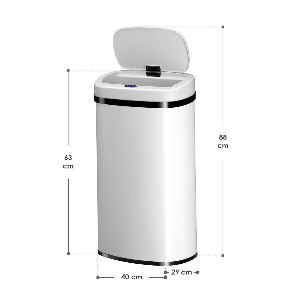 Automatischer Mülleimer mit Sensor - 60L Weiss - Palo24