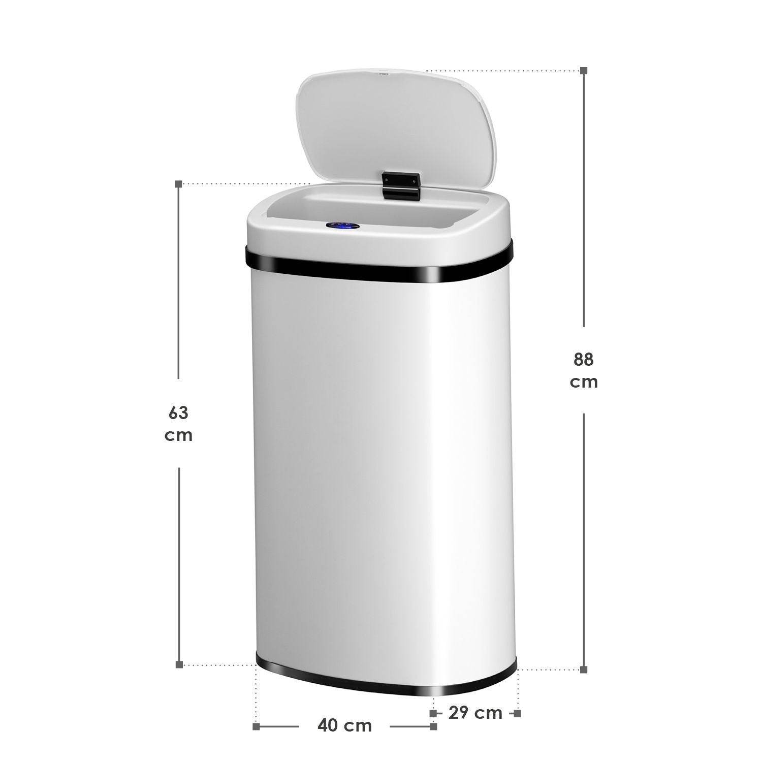 Automatischer Mülleimer mit Sensor - 60L Weiss - Palo24