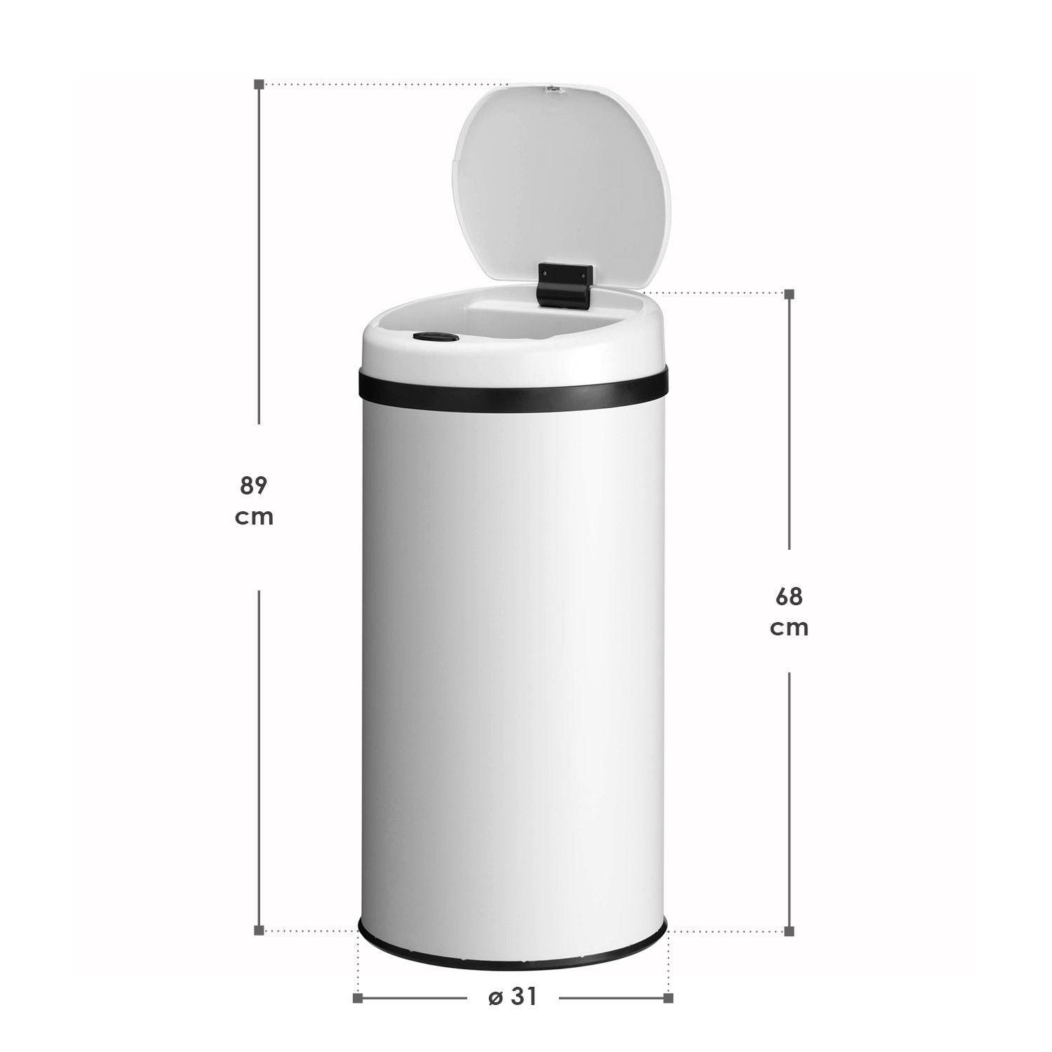 Automatischer Mülleimer mit Sensor - 40L Weiss - Palo24