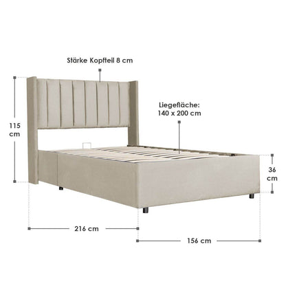Polsterbett Savona 140 - Beige - Palo24