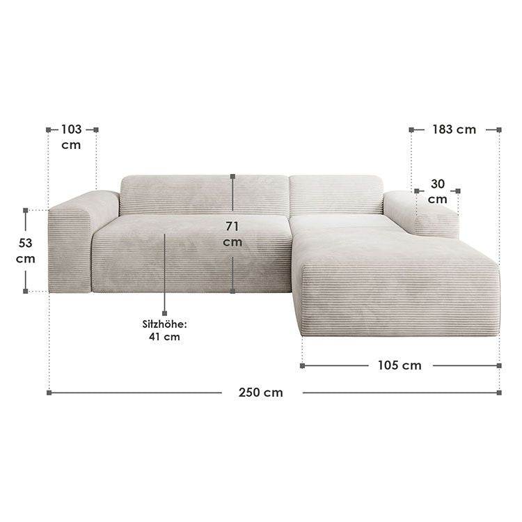 Ecksofa Vals aus Stoff Beige - Palo24