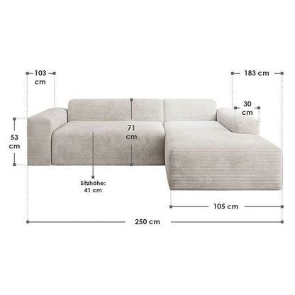 Ecksofa Vals aus Stoff Beige - Palo24