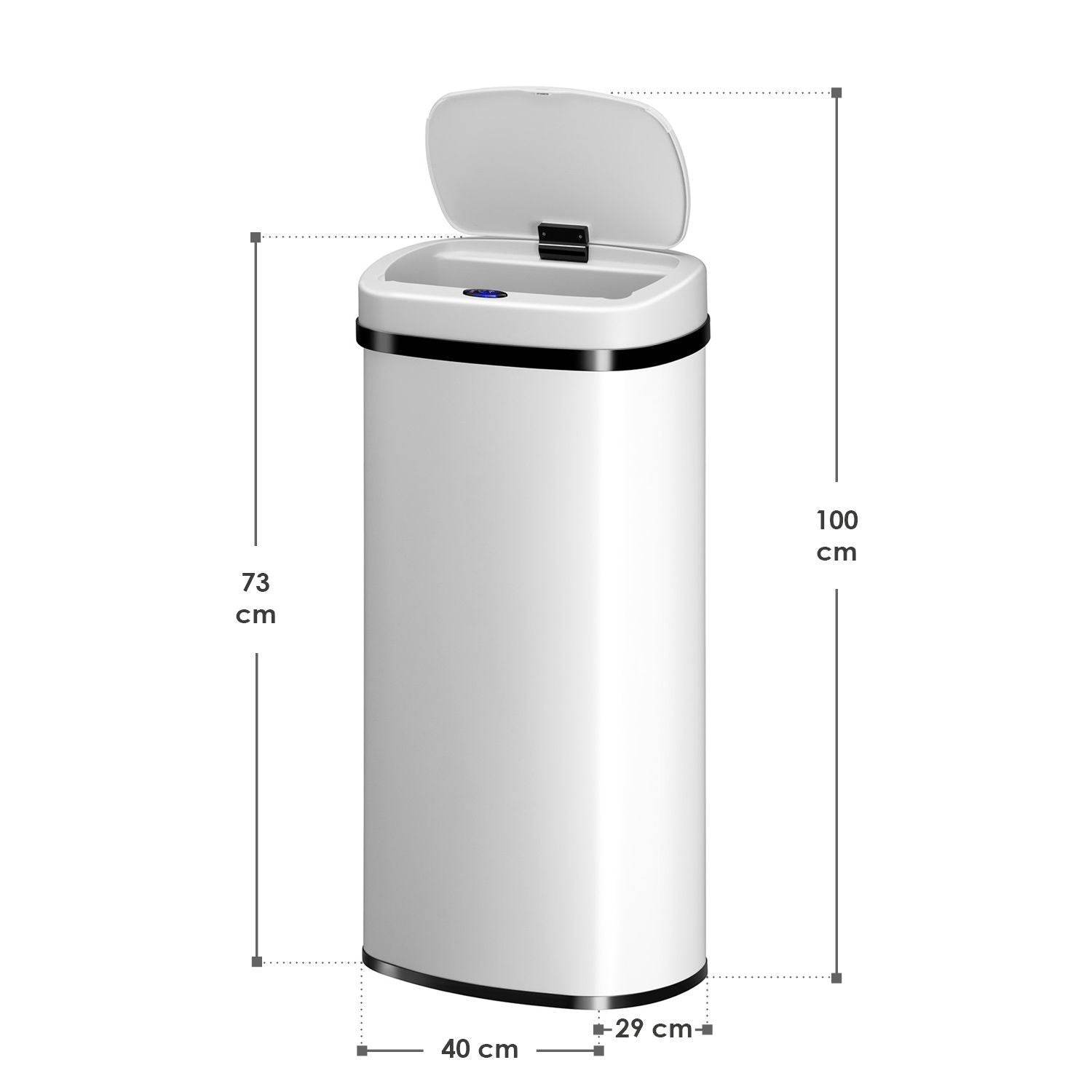Automatischer Mülleimer mit Sensor - 70L Weiss - Palo24