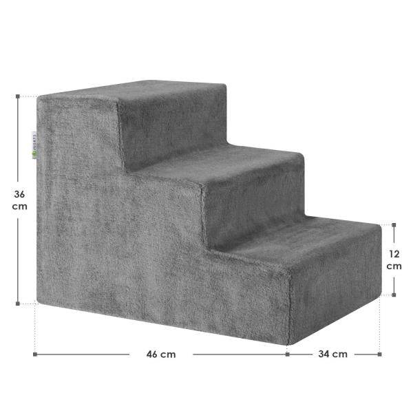 Haustiertreppe Timmy in Grau 36 cm hohe Ein- und Ausstiegshilfe für Haustiere - Palo24