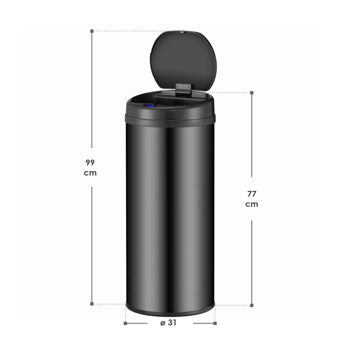 Automatischer Mülleimer mit Sensor - 50L Schwarz - Palo24