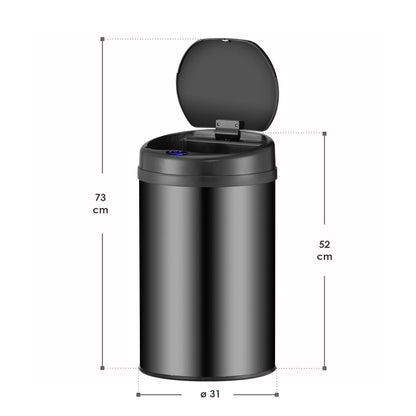 Automatischer Mülleimer mit Sensor - 30L Schwarz - Palo24