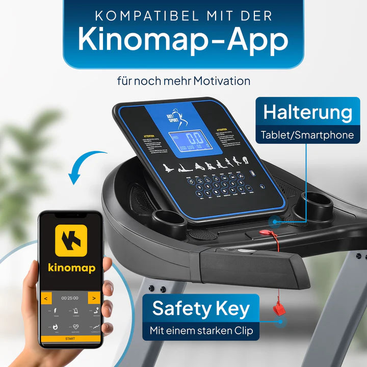 Laufband Speedrunner 7000 Kino-Map-Funktion, 22 km/h Geschwindigkeit & 48 Programmen