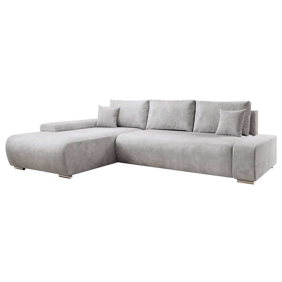 Sofa Iseo in L-Form mit Schlaffunktion Hellgrau - Palo24