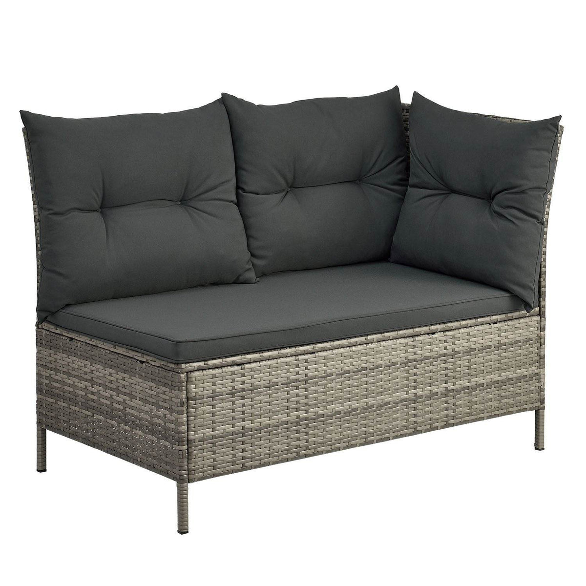 Polyrattan Lounge Manacor Gartenmöbel-Set Grau-meliert/Grau - Palo24