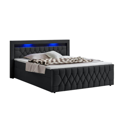 Boxspringbett Leona 140x200 cm - Schwarz - Palo24
