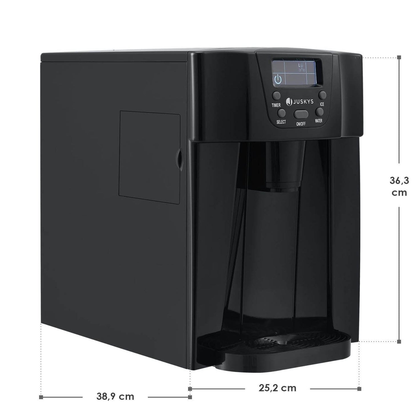 Eiswürfelmaschine PIM200L in schwarz mit Spender - Palo24