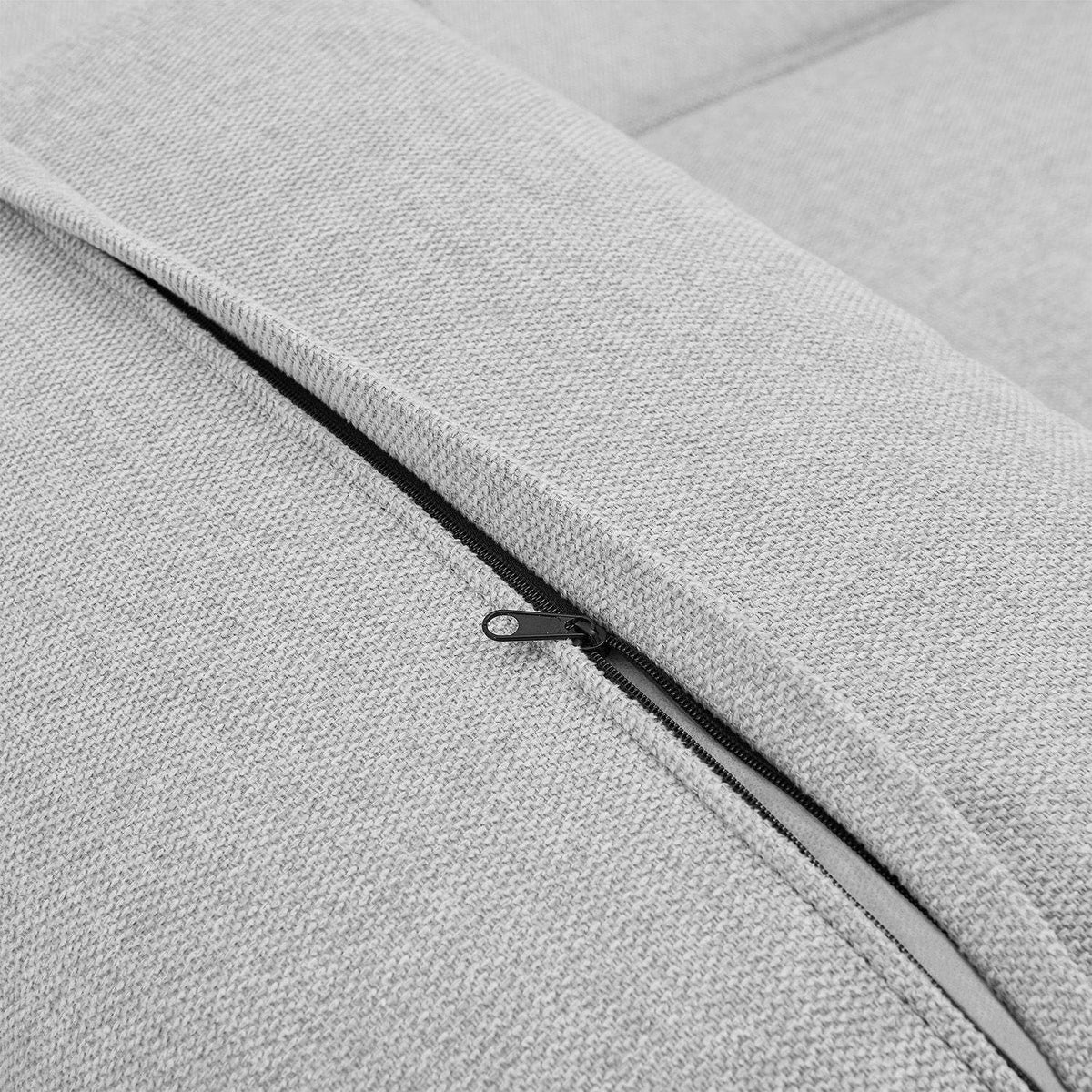 Modulares Sofa Domas XXL - Wohnlandschaft Armlehnen & Kissen - Stoff Hellgrau - Palo24