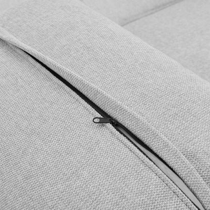 Modulares Sofa Domas XXL - Wohnlandschaft Armlehnen & Kissen - Stoff Hellgrau - Palo24