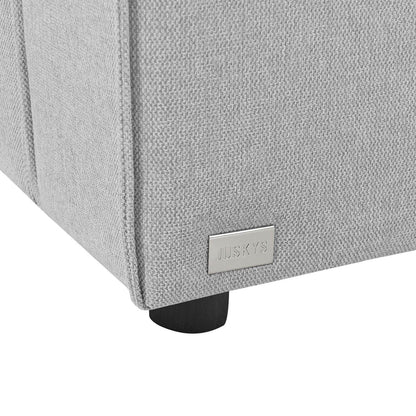 Modulares Sofa Domas XL - 4 Sitzer & Kissen - Stoff Hellgrau - Palo24