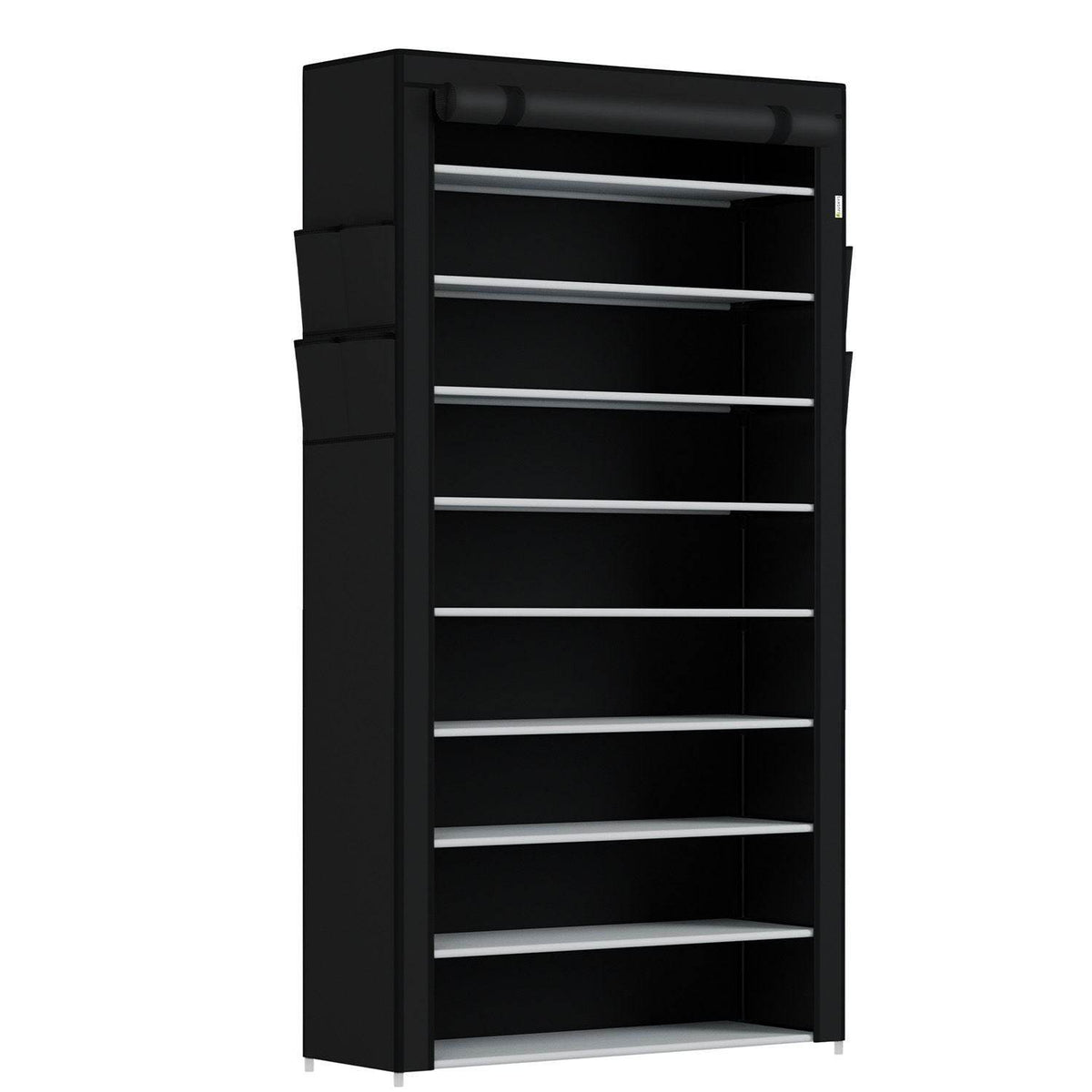 Schuhschrank L aus Stoff 9 Ebenen Schwarz - Palo24