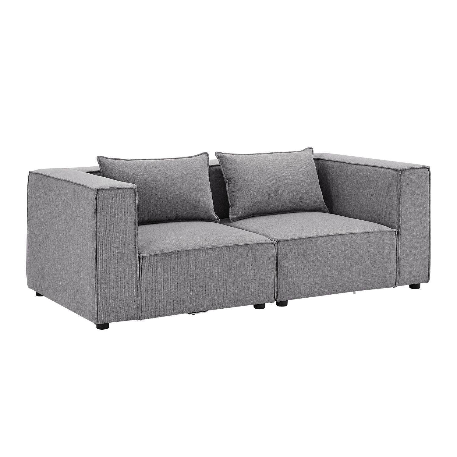 Modulares Sofa Domas S - 2 Sitzer Stoff Dunkelgrau - Palo24