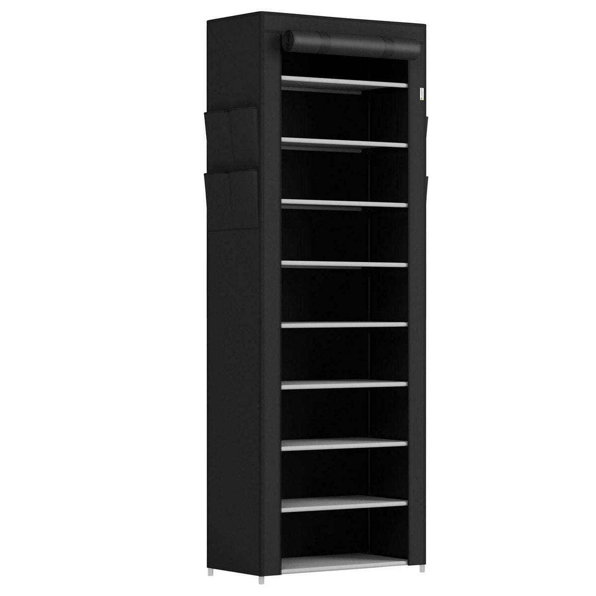 Schuhschrank M aus Stoff 9 Ebenen Schwarz - Palo24