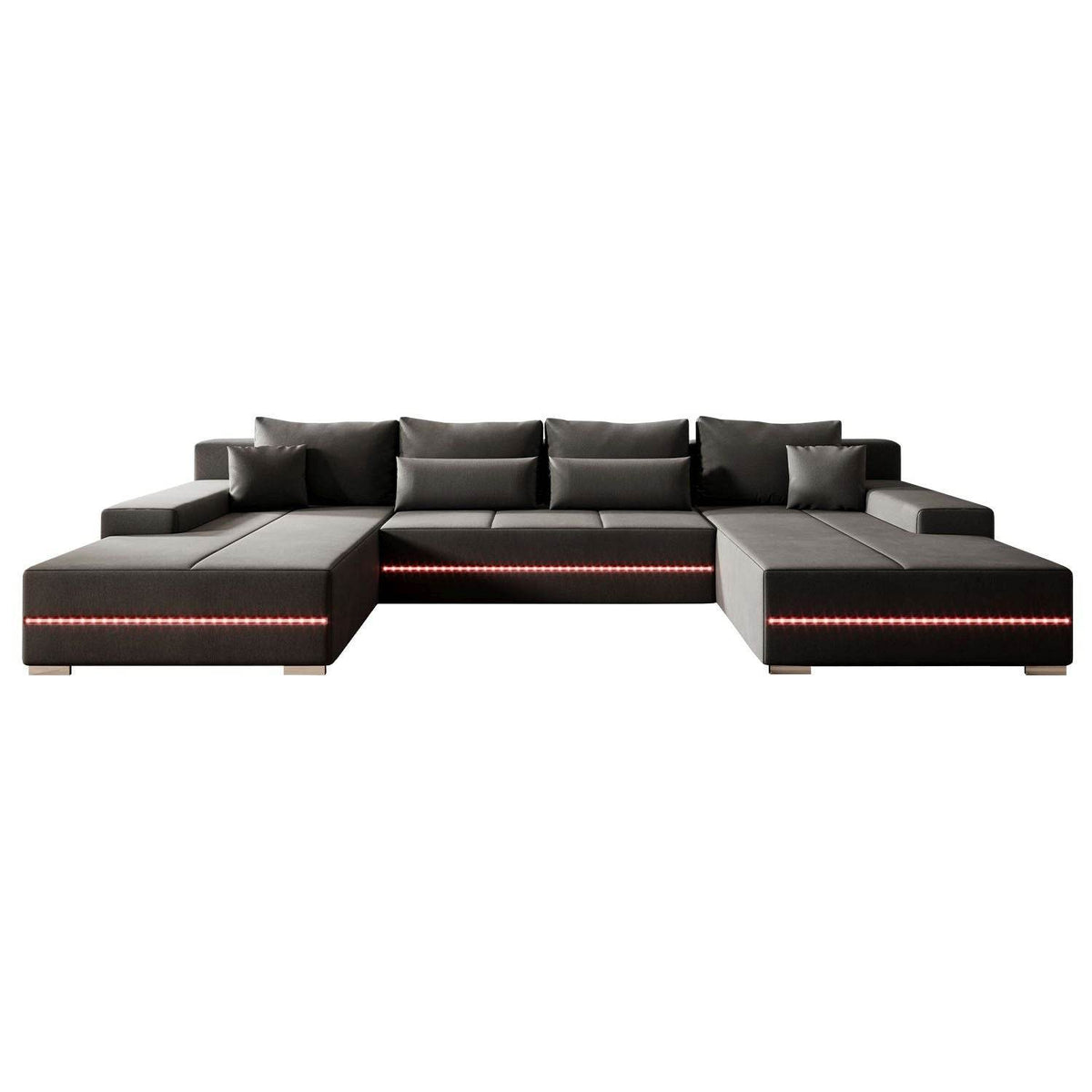 Sofa Malbun mit LEDs & Schlaffunktion Dunkelgrau - Palo24