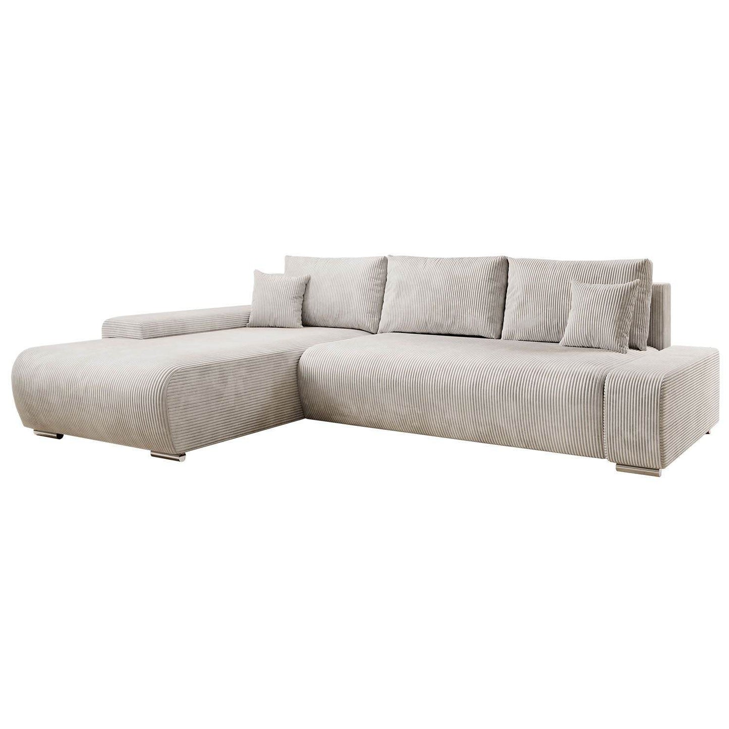 Sofa Iseo in L-Form mit Schlaffunktion Beige - Palo24