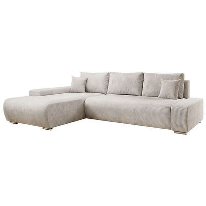 Sofa Iseo in L-Form mit Schlaffunktion Beige - Palo24