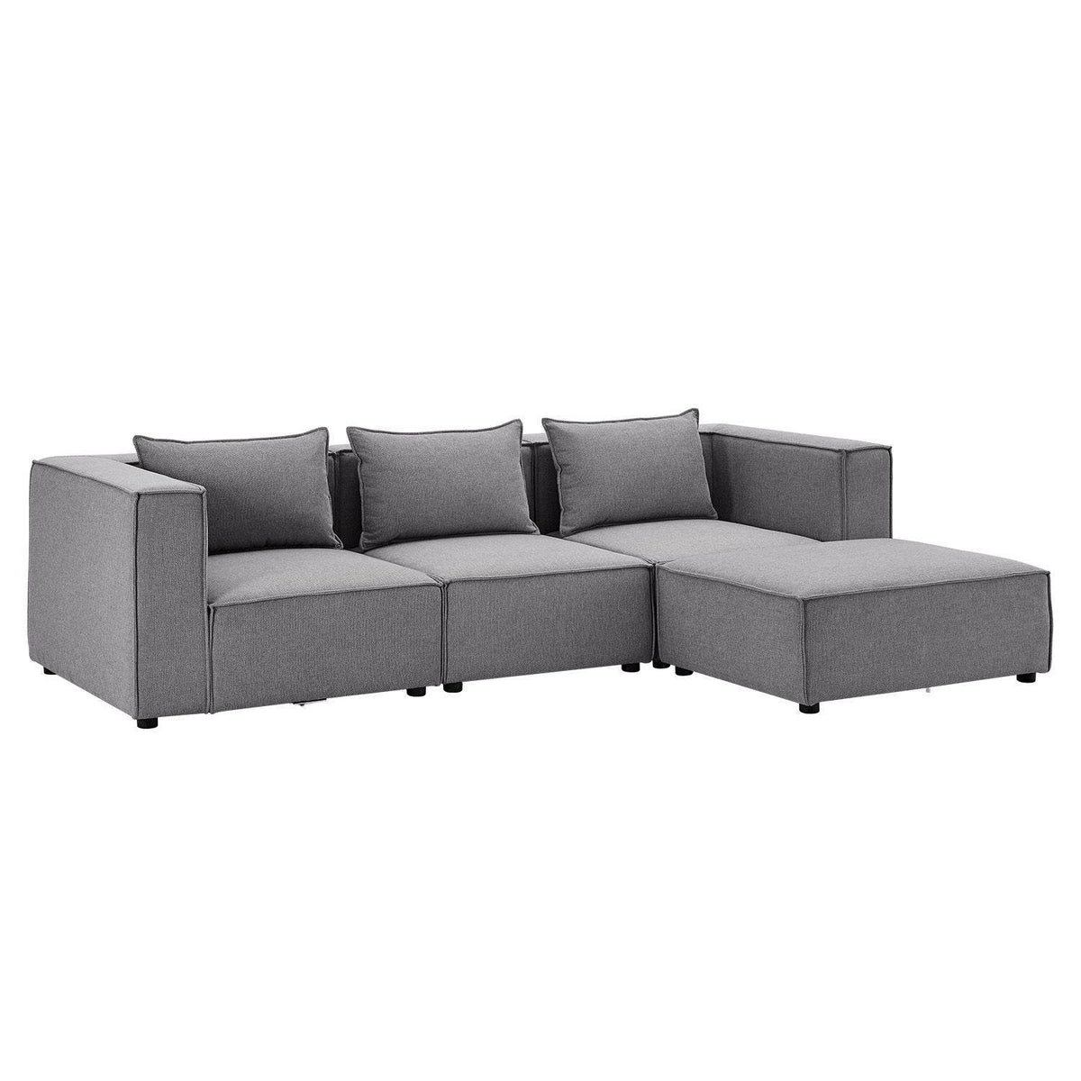 Modulares Sofa Domas L - 3 Sitzer Dunkelgrau - Palo24