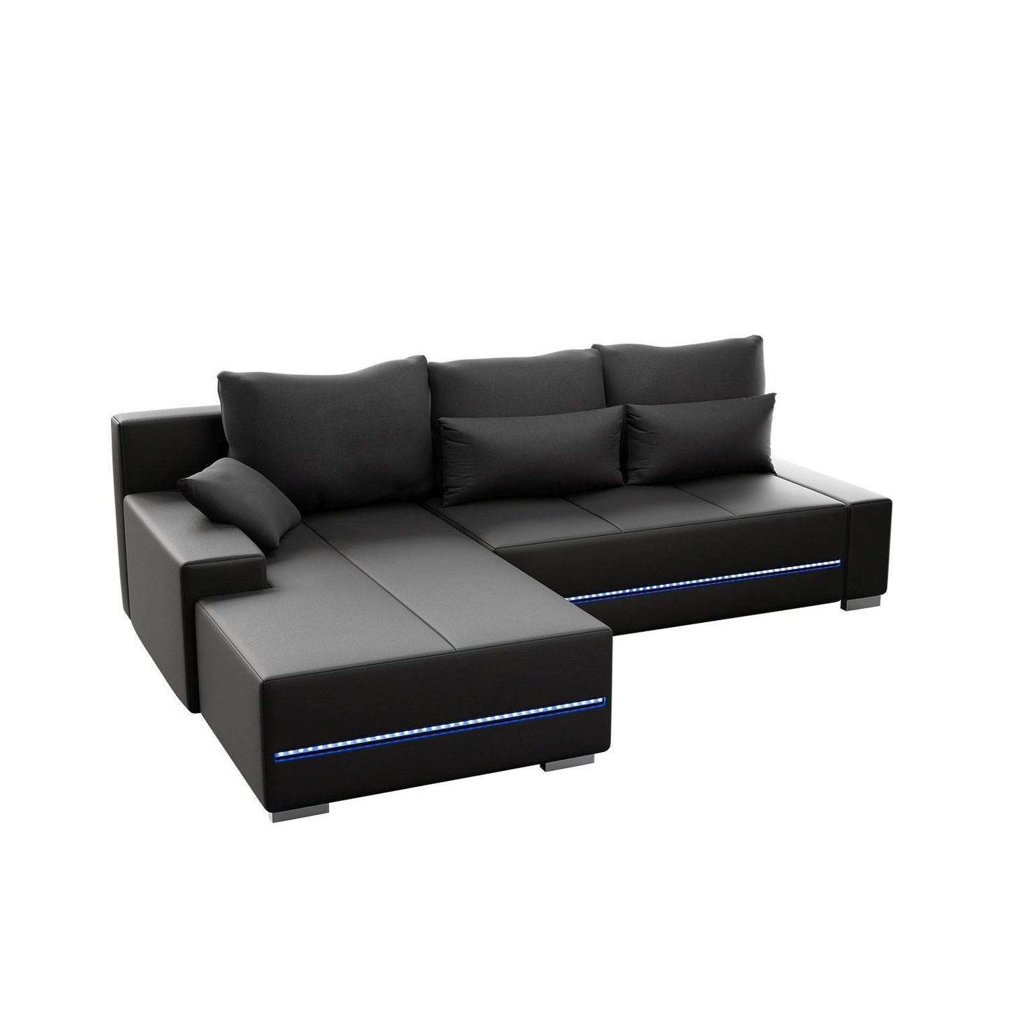Sofa Davos Links mit LEDs - Dunkelgrau - Palo24
